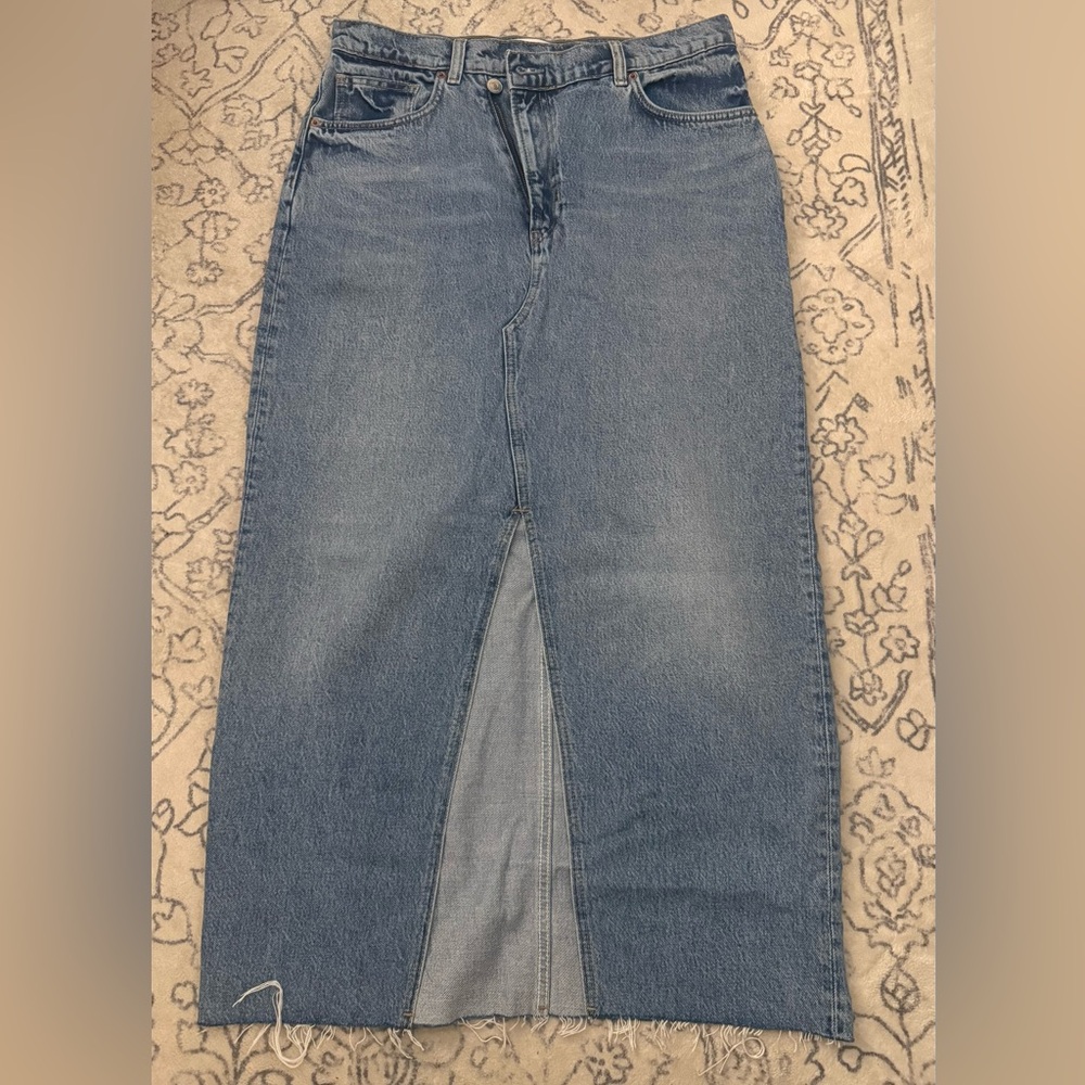 Reformation Nila Long Denim Skirt